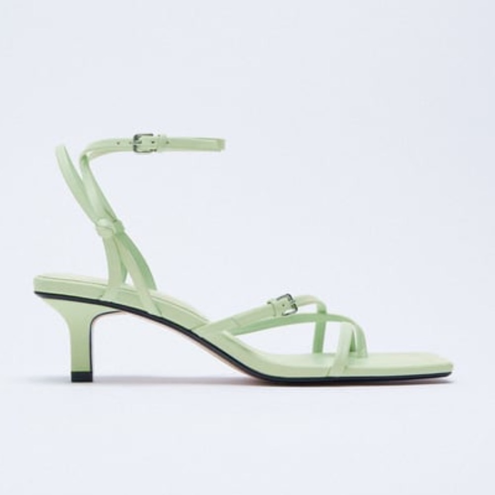 NEW leather heels 7.5 Zara